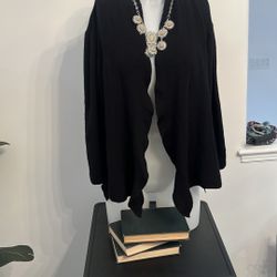 Eileen Fisher Black Marino wool cardigan