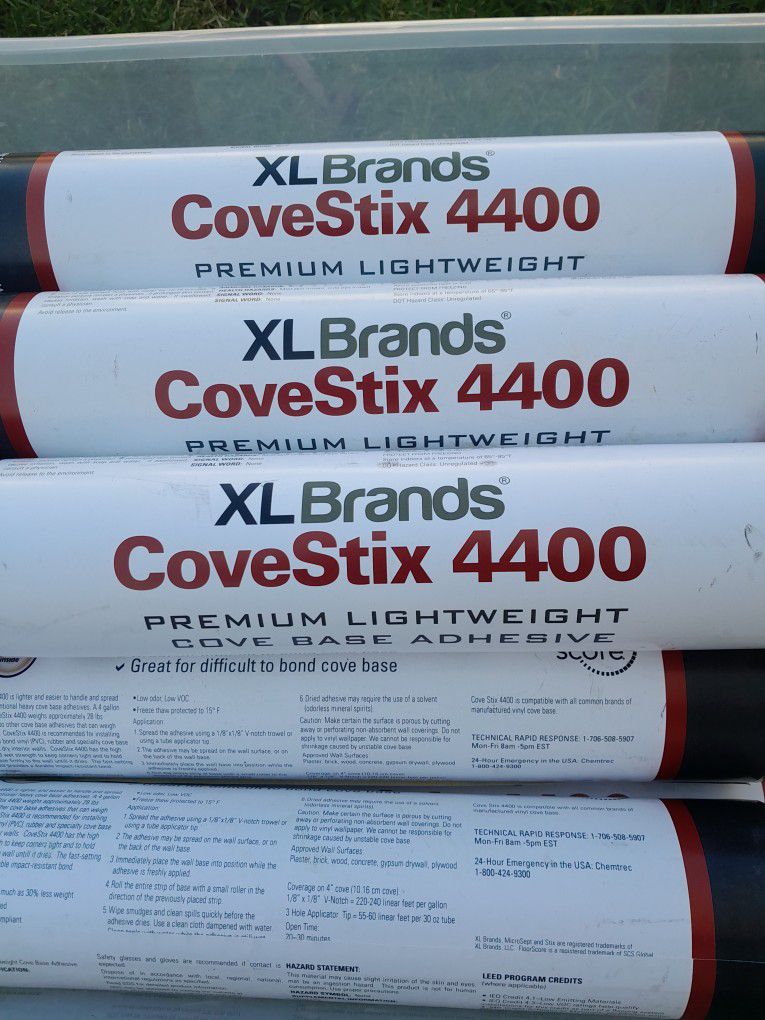 12 Tubes Of Premium Lightweight Cove Base Adhesive