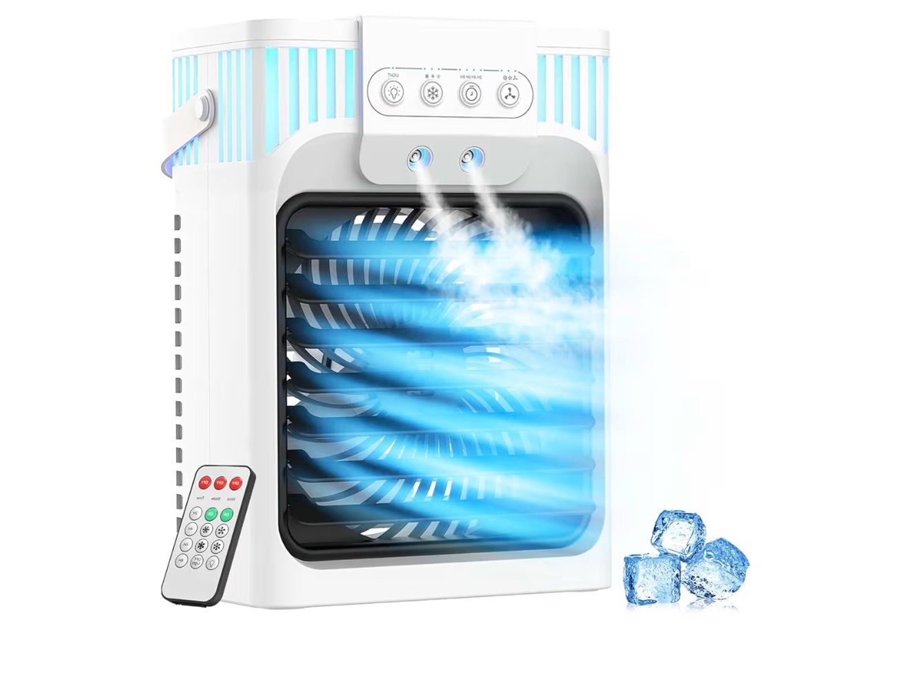 Portable Air Conditioners, 3 Speeds, 3 Mist Settings, 40oz XL Water Tank, 2~8h Timer & 7-color