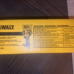 DEWALT 20-volt Max Variable Brushless 3/8-in square Drive Cordless Impact Wrench (Bare Tool)