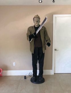 RARE 2008 Halloween 6.4ft Tall Jason Voorhees Animatronic LifeSize Prop Decoration Collectible