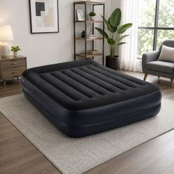 Intex Dura-Beam Plus Pillow Rest Air Mattress – Fiber-Tech Construction – Queen Size – Built-in Electric Pump – 16.5" Raised Height – 600 Lb Capacity 