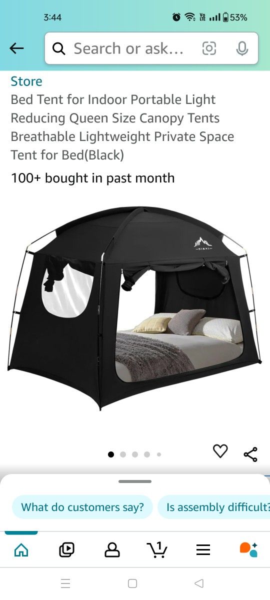 Indoor Bed Tent For Queen Size Mattress.