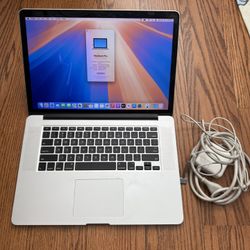 MacBook Pro 15” 2015/8GB RAM/512GB SSD/Macos Sequoia/Fully Functional/Good Battery 
