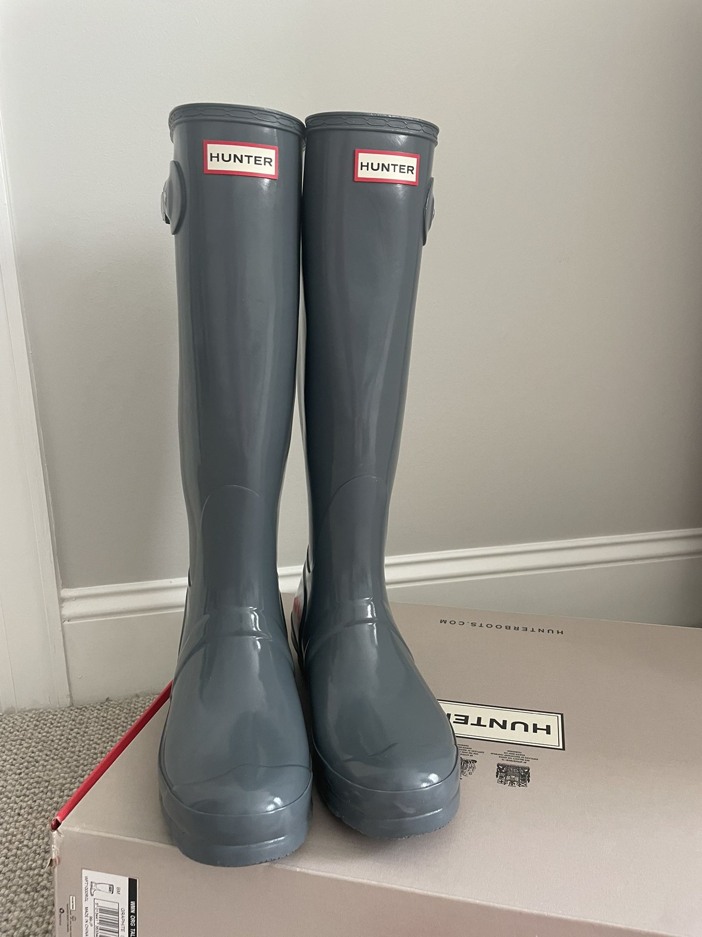 Hunter Rain boots - Tall Graphite Gloss 