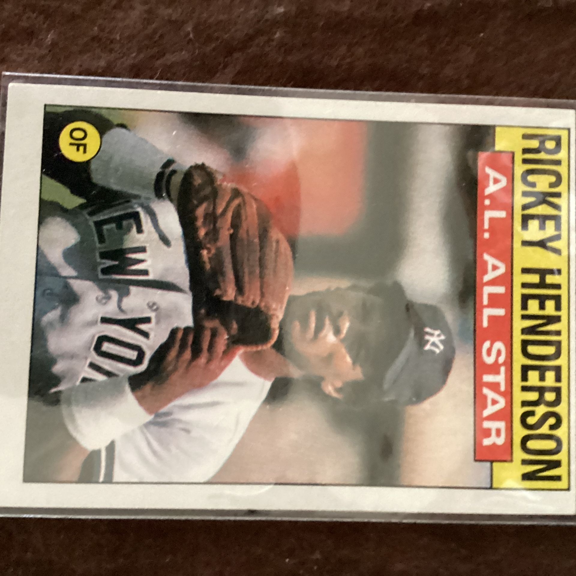 Rickey Henderson A.l. All Star Baseball Card With Blank Back
