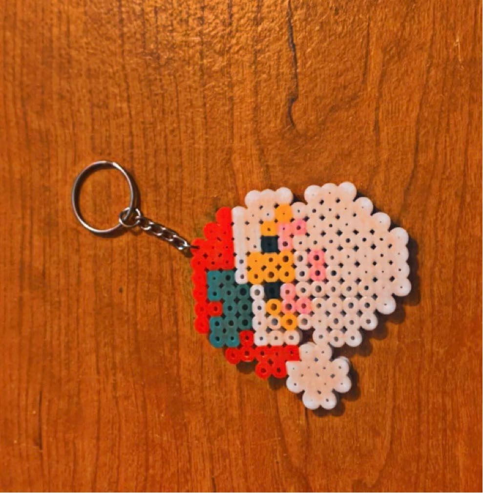 Santa Perler Bead Keychain