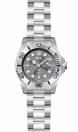Invicta pro diver men’s  watch 42mm steel tone case grey metal dial steel band pc32 quarts