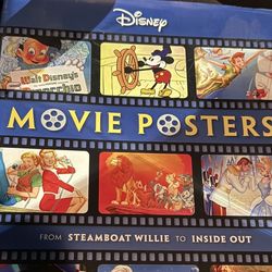 Disney Movie Poster Book  By Keven Luperchio  Hard Cover With Slip Cover 