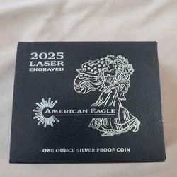 2025 American Eagle silver 1 oz laser engraved