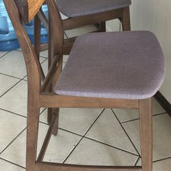Molle Walnut Finish Mid-Century Design Counter Stools