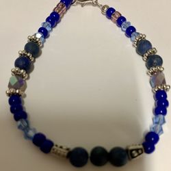 Lapis Handmade Bracelet With Silver Hardware