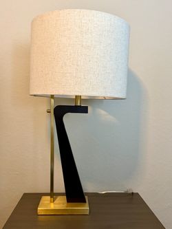 Modern Table Lamp with Gold Base and Linen Shade (Set of 2)