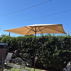 10x6.5" FT Rectangle Market Umbrella Patio Color: Tan Kaky Base Not Included 