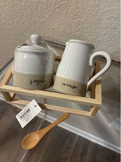 MUD PIE STONEWARE CREAM AND SUGAR