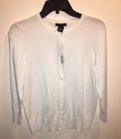 New ladies white cardigan size medium
