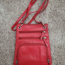 Red Leather Crossbody Purse