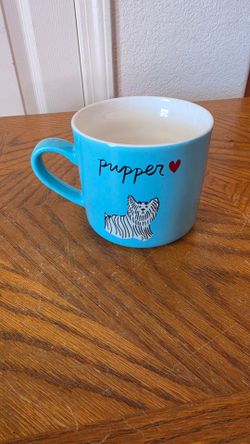 BLUE COFFEE CUP OPALHOUSE WITH TERRIER