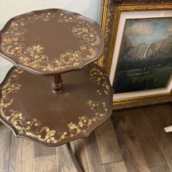 Gorgeous Vintage Two-tier Pie-Crust Table, Xlnt Cond!