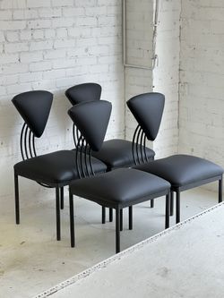Set Of 4 Ettore Sottsass Memphis Style Dining Chairs