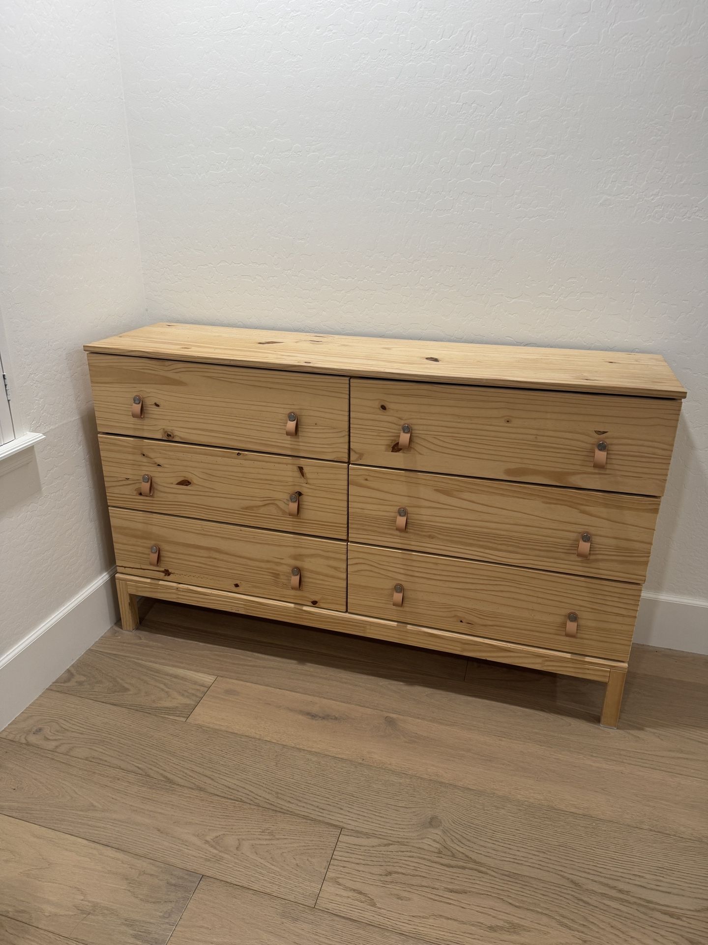 Like New IKEA TARVA Dresser With Leather Pulls