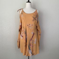 Free People Clear Skies Printed Cold Shoulder Tunic/Mini Dress, Size XS