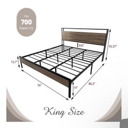 king size bed frame and mattress 