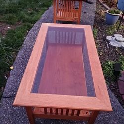 Craftsman Style OAK Coffee Table And End Table Lamp Table PAIR 200.00
