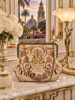 Antique Fine Art Deco Bead Beaded Evening Bag Purse Handbag Paris France Atelier Vintage Original Couture Artist Artisan Flapper Era HILLCREST