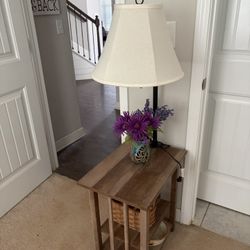 Table With Shelves And  Attached Lamp 