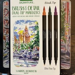 Crayola Signature Brush & Detail Dual Tip Markers 