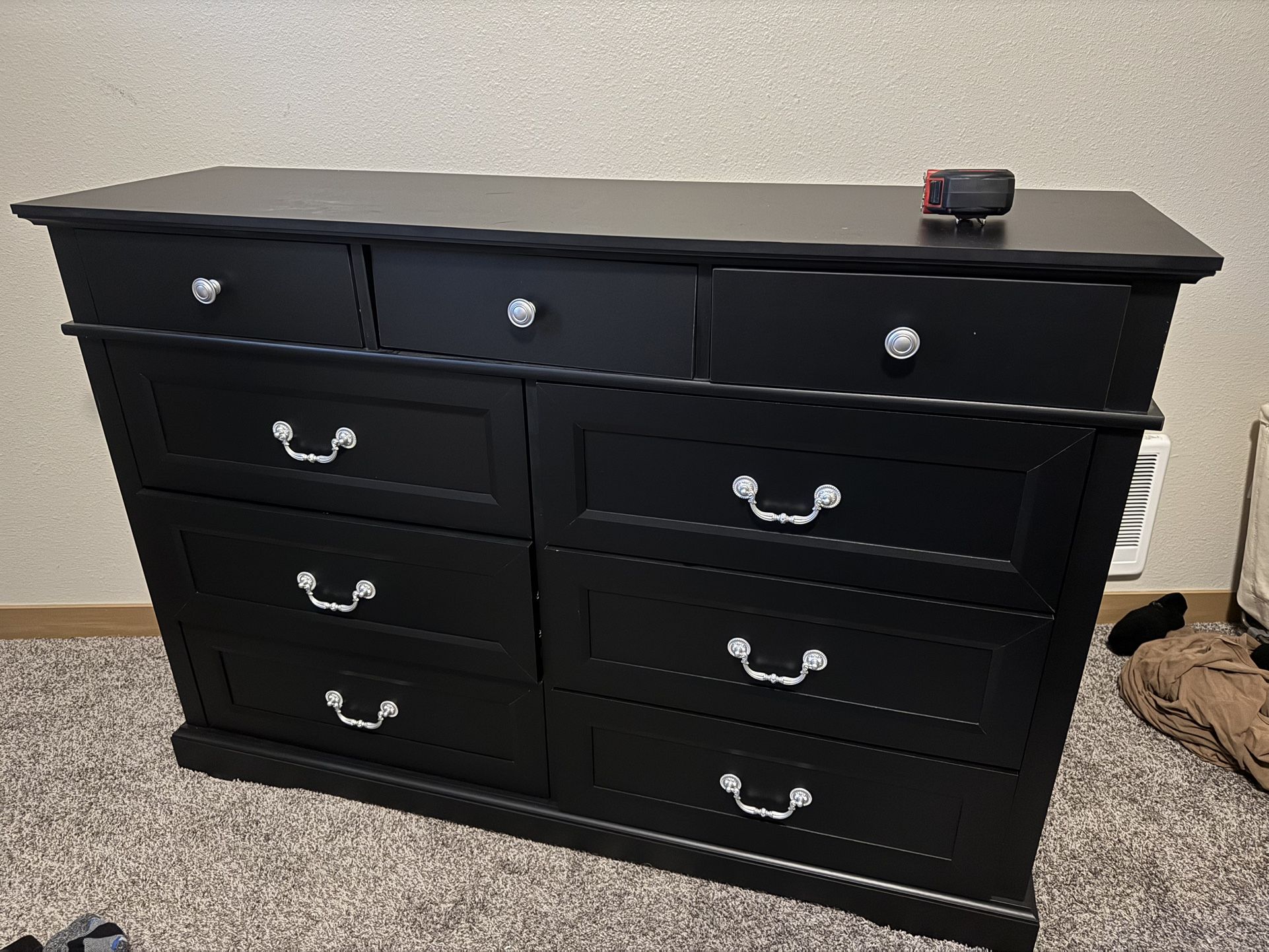 Black Dresser With Gray Hardware