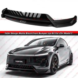 2025+ Tesla Model Y Juniper Matte Black Front Bumper Lip
