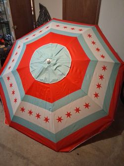 Nice Chicago flag 7ft patio umbrella
