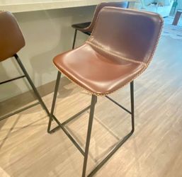 Modern Leather Bar Stools – 3 Available – Stylish & Comfortable