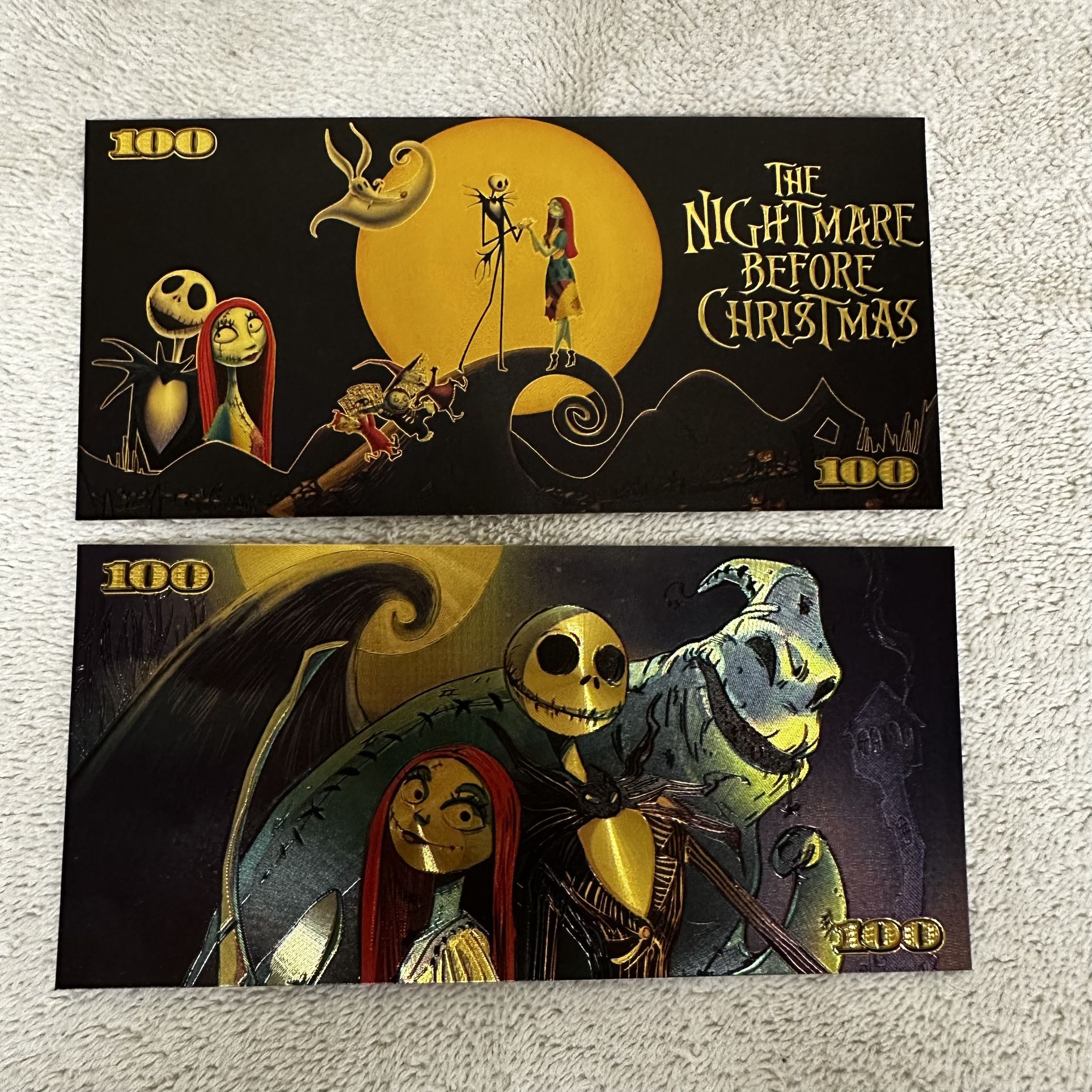 24k Gold Foil Plated Nightmare Before Christmas Banknote