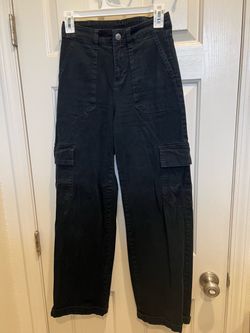 Black Wide-Leg Cargo Pants