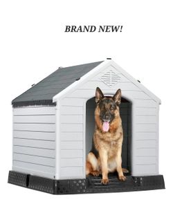NEW IN BOX ALL WEATHER Dog House Xl $100 Water Proof Dog Igloo Raised Base  Pet Shelter ADD A BED INSIDE  FOR $25 