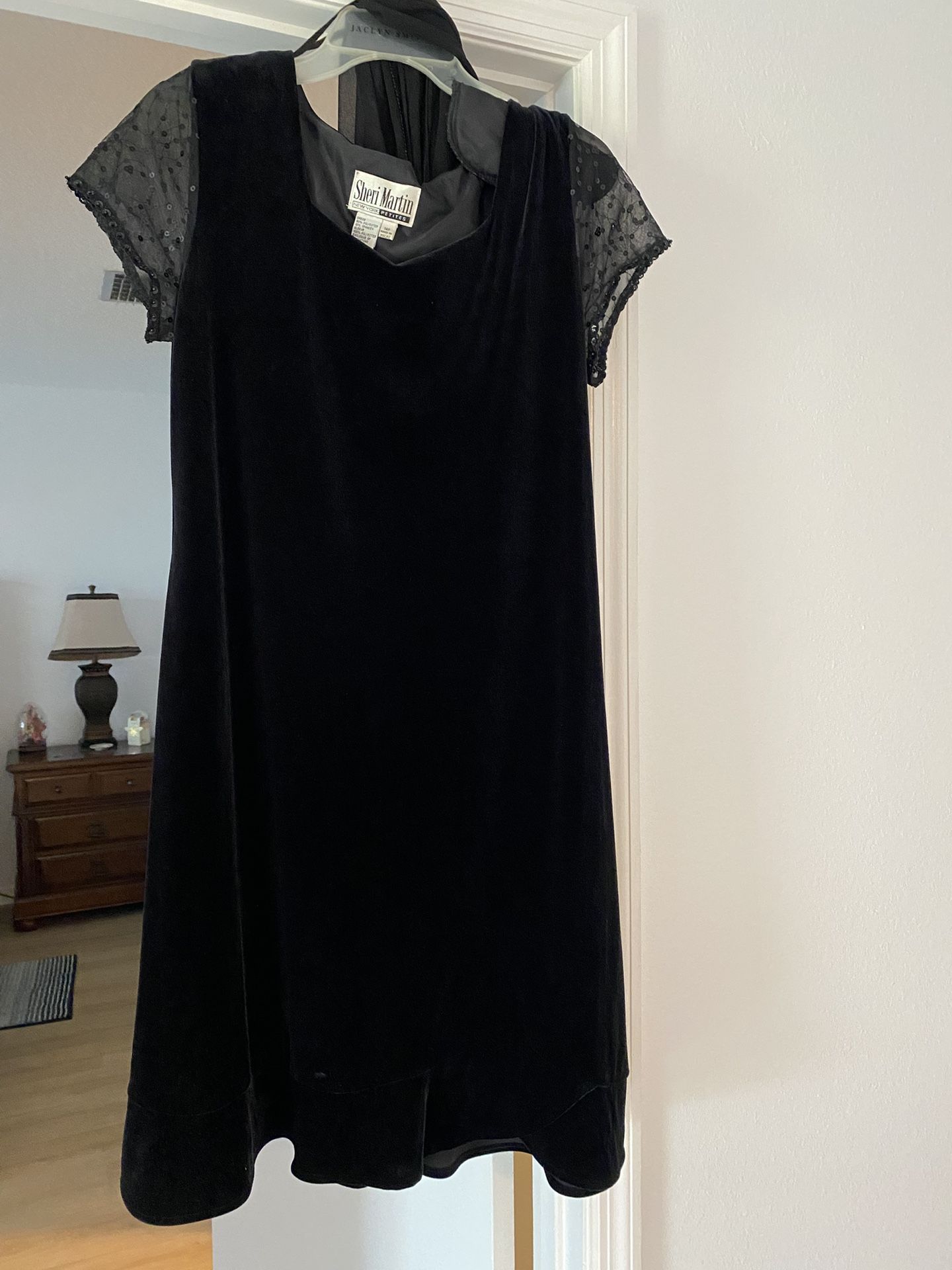 Black Cocktail Dress W/Scarf