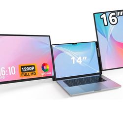 16" Laptop Screen Extender, Updated 1200P FHD Portable Monitor with 16:10 Aspect Ratio Screen, Rotation Detachable Screen, Laptop Monitor Extender Com