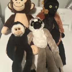Monkeys Lot Of Stuffed Animals Plush Toys 