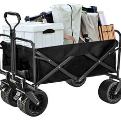 New In Box , Portable Heavy Duty Utility Collapsible Big TIRE Wagon, Max Load 330lbs