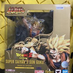 Dragon Ball Z Super Saiyan 3 Son Goku Anime Figure Dragon Fist Explosion Bandai