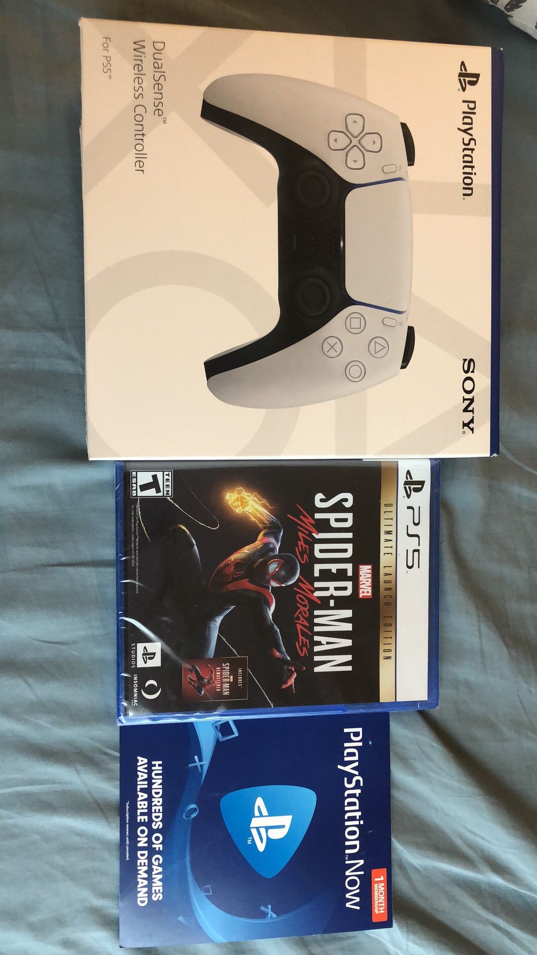 Brand New PS5 Controller + Spider Man Ultimate Version + 1month Ps Membership