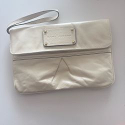 Marc Jacobs Cream Clutch Wristlet Leather 
