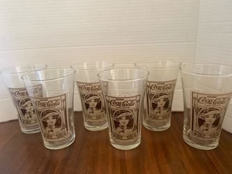6 Vtg Coca Cola Flair Victorian Lady Glasses + 1 Extra from Magnificent Ladies Series
