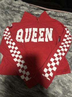 Red Long Sleeve Shirt With Checkered Print