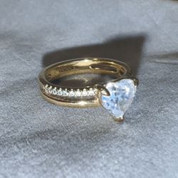 Double Band Heart Ring 14k gold plating Size 6