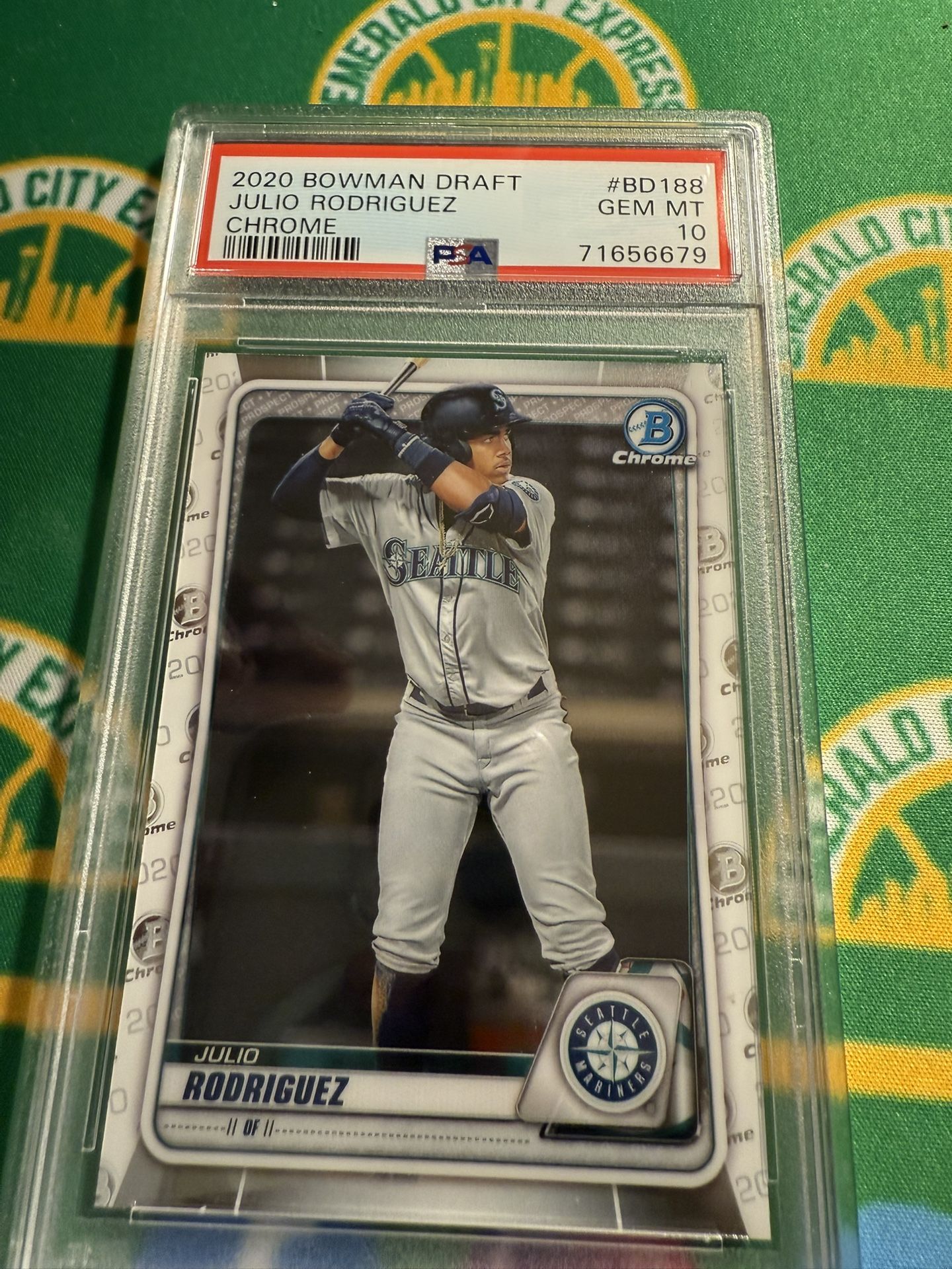 2020 Bowman Draft Julio Rodriguez Chrome BD 188 PSA 10
