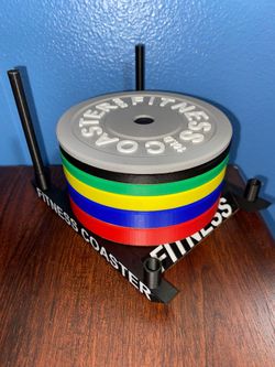 Fitness Coaster Set Of 6 With Power Sled As A Coaster Holder